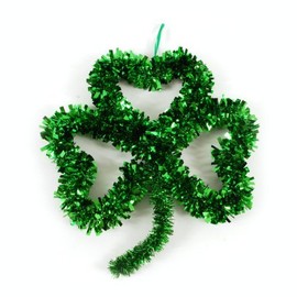 St. Patricks Day Tinsel Shamrock Wall Decoration by Greenbrier