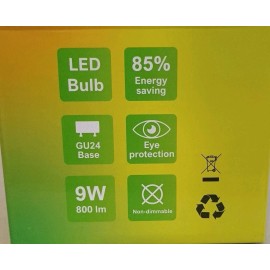 Suchot 4 Non Dimmable Twist & Lock: GU24 Led Light Bulb-9W (60W) 800lm Warm White light