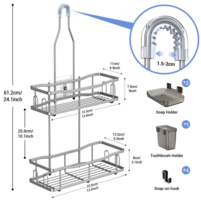 Aitatty Hanging Shower Caddy Bathroom Organizer: Rustproof Shower Shelf Racks