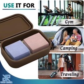 Enhanced Leak Proof Traveling Soap Holder with Lid, Shampoo Bar & Conditioner Bar Holder, Soap Container with Draining Layer, Portable Bar Soap Holder for Bathroom, Gym, Camping