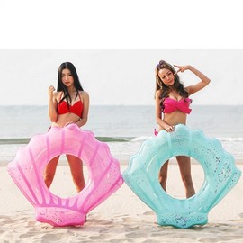 Adult Thick Inflatable Seashell Water Hammock Blue Tube / 100x110cm 2ea