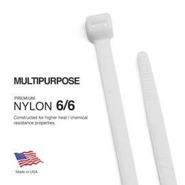 TR Industrial Multi-Purpose Cable Ties (500 Piece), 8", Natural