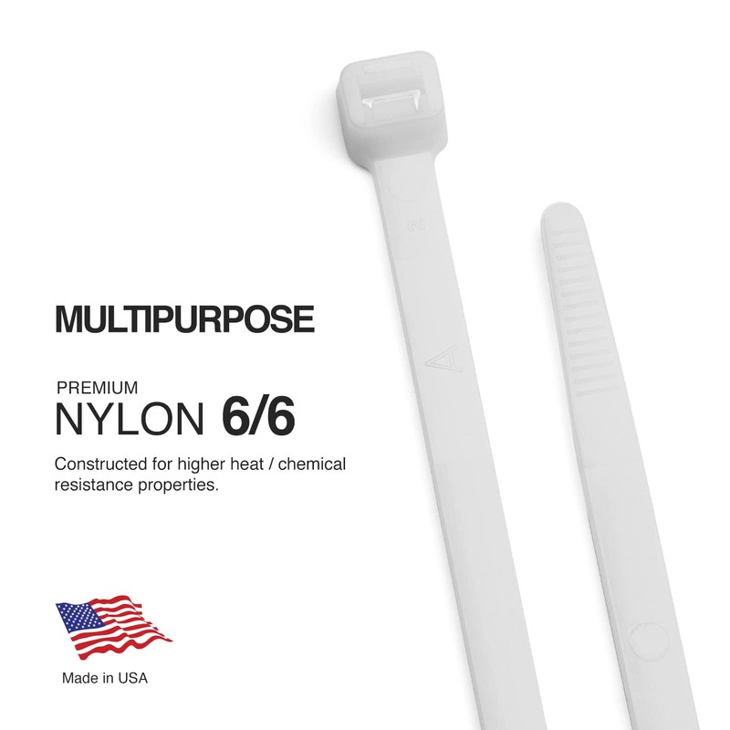 TR Industrial Multi-Purpose Cable Ties (500 Piece), 8", Natural