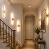 JUSHENG 5000mAh Battery Operated Wall Sconce, 3000K/4000K/6000K Dimmable Brass Cordless