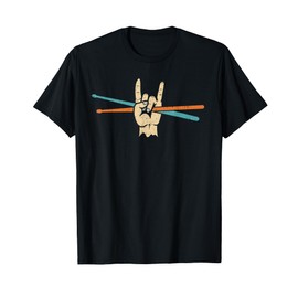 Retro Drum Sticks Art Men Boys Kids Percussion Drum Player T-Shirt