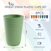 HOTEC 8-Pack 15oz Plastic Cups, BPA-Free Reusable Drinking Cup set,