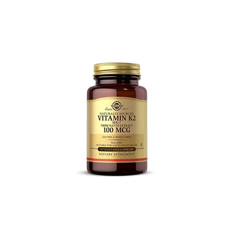 Solgar Natural Vitamin K2 (MK-7) 100 µg Vegetable Capsules -