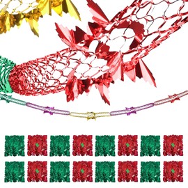 ASIRYVA 16 Pcs Christmas Ceiling Decorations,Christmas Foil Decorations Garland Festive Hanging Tinsel Swirl Decorations,Christmas Ceiling Decorations for Birthday Wedding Xmas Holiday Party Supplies