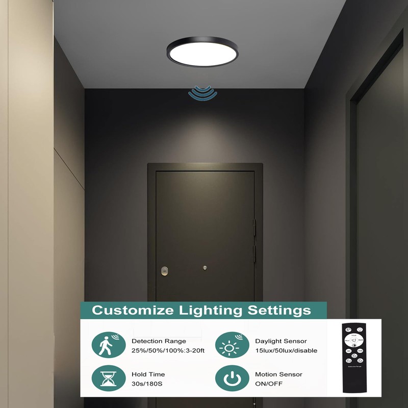 ZSYUBO 7 Inch Motion Activated Closet Light, Flush Mount Light