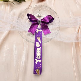 ShiQiao Spl Cheer Bow Keyring for Cheerleader Keyrings for Backpack Cheer Bag Accessories for Cheerleaders Bowknot Keychain for Women Cheer Ribbon Bows Accessories for Girls Cheerleading Key Ring