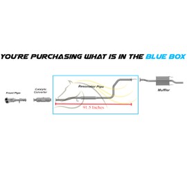 Northeastern Exhaust | Stainless Steel Resonator Exhaust Pipe Compatible for Honda Civic 1996-2000 1.6L | Free Gaskets and Clamp Included | Automotive Replacement Part