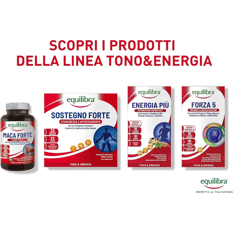 Equilibra Integratori Alimentari, Maca Forte, Tono e Vigore Fisico, Altodosato