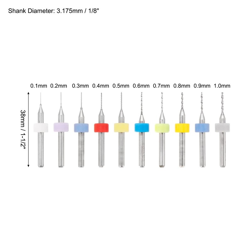 sourcing map 36 Piece Pin Vise Hand Drill Set, 0.1