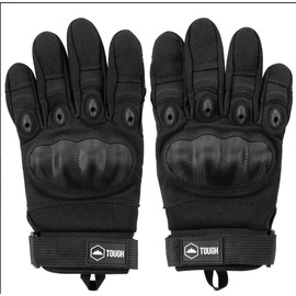 Tough Outdoors Tactical Gloves - for Airsoft Paintball Camping Hiking Motorcycle Racing Skateboarding - with Impact Protection - Breathable & Adjustable