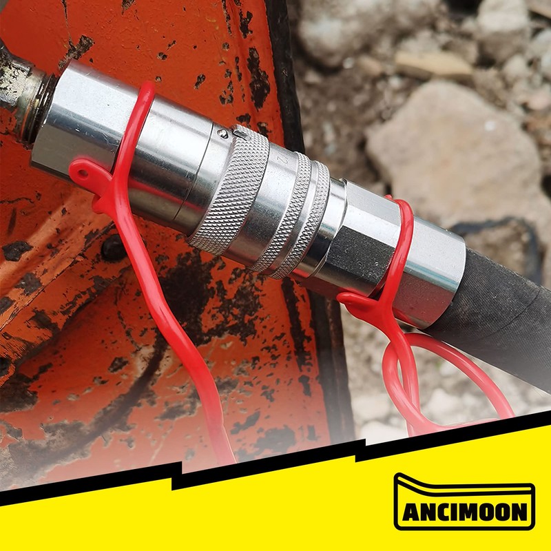 ANCIMOON 1/2’’ NPT Skid Steer Hydraulic Couplers, Bobcat Flat Face