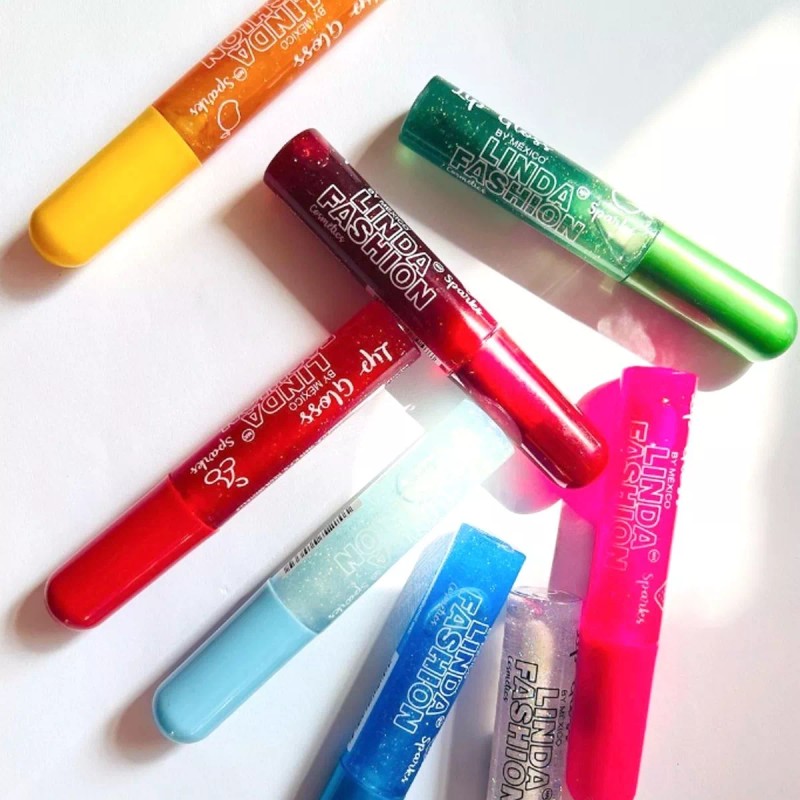 Linda Fashion Lip Gloss Glitter Brillo Labios Sabores Linda Fashion