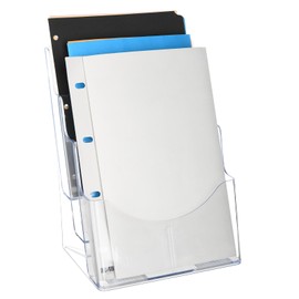 Vertical Triple File Folder Holder Organizer, Acrylic Wall Hanging File Holder Sorter Desk Filer, Desktop File Storage Document Paper Magazine Mail Letter Book Holder for Home, Office Organization