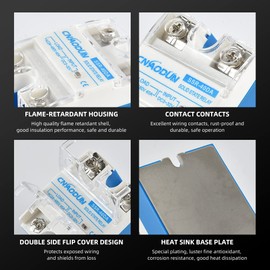 CNAODUN Solid State Relay SSR-40DA with Heat Sink DC to AC 40A Input 3-32VDC to Output 24-480VAC Single Phase