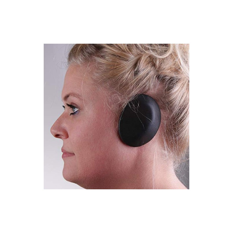 Earbags Fashion Ear Warmers Leather Black M