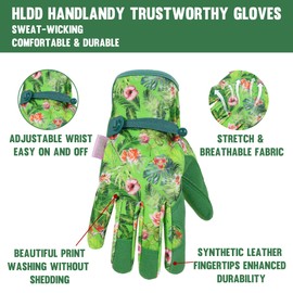 HLDD HANDLANDY Gardening Gloves for Women, Breathable and Flexible Gloves for Weeding, Planting, Pruning, Protective Work Gloves