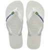 Havaianas Men's Brazil Logo Flip Flop Sandal, White, 9-10