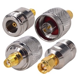 BOOBRIE 4PCS SMA to N Type Adapter Kit 4 Type RF Coax Coaxial Connectors N Male/Female to SMA Female/Male WiFi Antenna Adapter Convertor for CB Antenna, Radio,WiFi Antenna Wirelesse WiFi Router