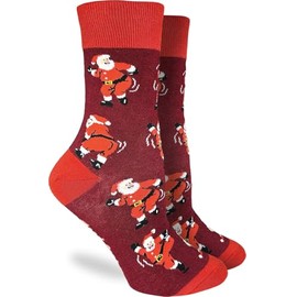 Good Luck Sock Women's Dancing Santa’s Socks, Adult, Shoe Size 5-9