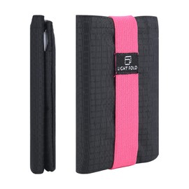 LIGHT FOLD Slim Wallet - Ultra Thin Men's Wallet Small Wallet - Card Holder with RFID Protection - Minimalist Tri-Fold Wallet Front Pocket Wallets, pink, Minimalist