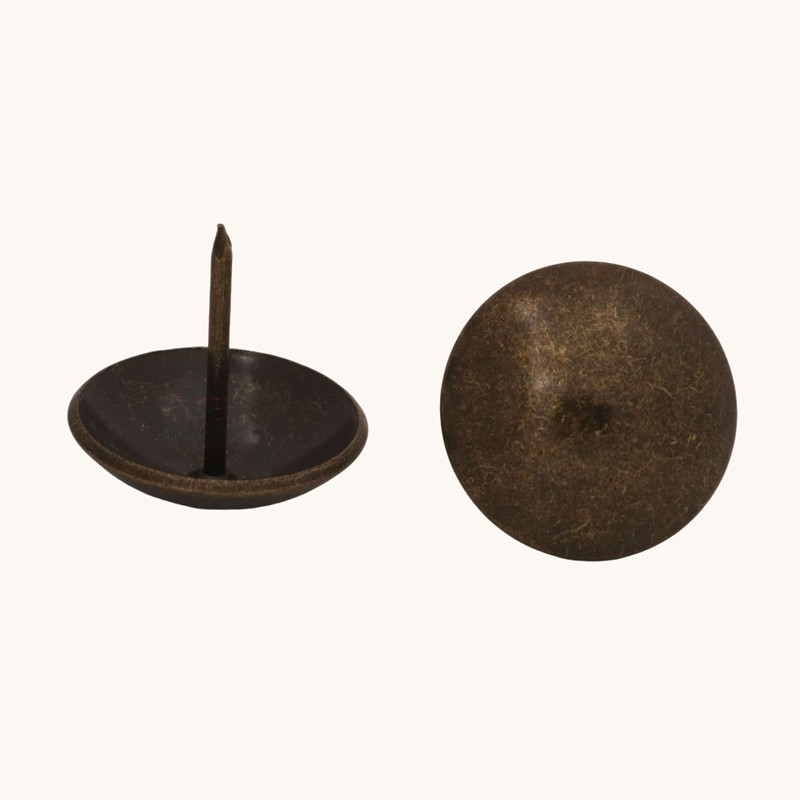 Amanaote Metal 1” Diameter Antique Brass Hardware Upholstery Clavos Decorative