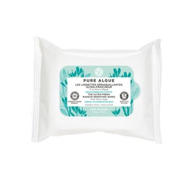 Yves Rocher Makeup Removing Wipes for Face & Eyes | Ultra Soft Wipes for Clean Skin in a Single Step | For Normal to Combination Skin, Pure Algue Collection | Resealable Bag, 20 Wipes