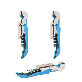 Professional Waiter Corkscrew Wine Openers Set (2 PCS),Upgraded With Heavy Duty Stainless Steel Hinges Wine Key for Restaurant Waiters, Sommelier, Bartenders (Blue 2 Packs)