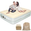 Queen Air Mattress with Built in Pump, Rechargeable, 16'' Raised,