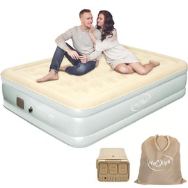 Queen Air Mattress with Built in Pump, Rechargeable, 16'' Raised, 650lb Max