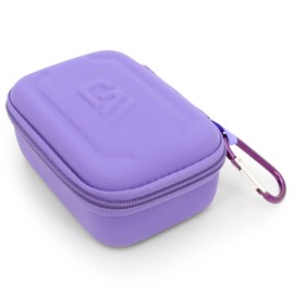CASEMATIX Travel Case Compatible With DJI Mic 2 Wireless Microphone Kit or Original - Compact Lavalier Microphone Protection to Carry Lav Mic in Charging Case and Small Accessories, Purple
