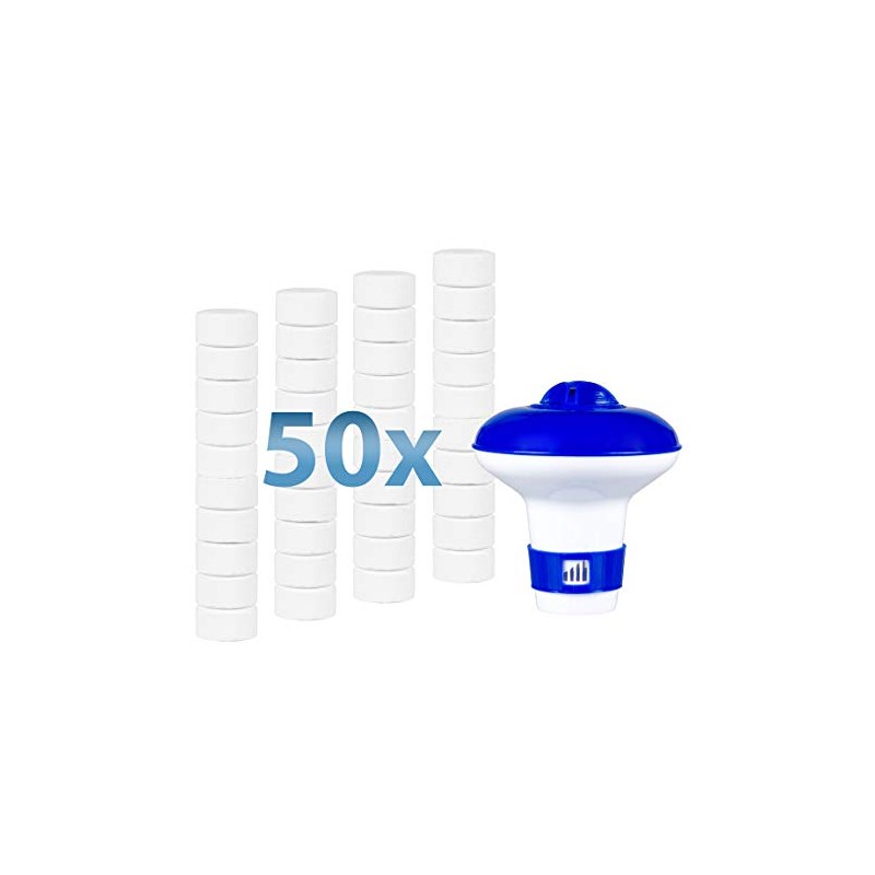 Bluewater Chlorine 50 x 20g Tablets Plus Floating Dispenser