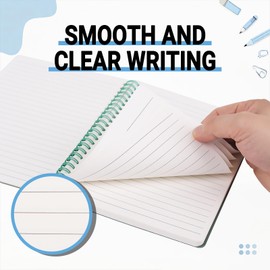 JINQIPAI 4 Pack A5 Hardcover Notebooks, College Ruled 160 Pages (80 Sheets), 5.7x8.3 Inch Spiral Journals with Metal Binding, Lined Writing Pads for Office, School & Gift Sets