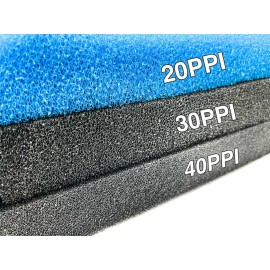 Wave Point Aquarium Filter Bio Sponge Open Cell Foam Filter Media Pad HMF 23" x 12.25" x 2" - 40PPI Black, Small Pores