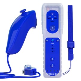 TechKen Remote Controller for Wii, Built-in 2 in 1 Motion Plus Remotes with Nunchuck and Silicon Case