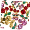Minkissy 32pcs Nail Art Charms Rhinestones Cherry Decor Charms for