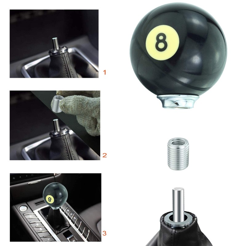 Lunsom Round Shift Knob, 8 Billiard Gear Shifter Lever Head
