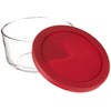 Anchor Hocking Classic Glass Food Storage Containers with Lids, Red,