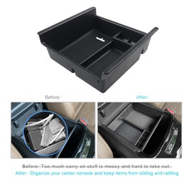 CDEFG for 2024 Telluride Center Console Organizer Tray for Kia Telluride 2024 2023 2022 2021 2020 Armrest Tray Storage Box Insert Tray Coin Container Telluride Interior Accessory (Black Trim)