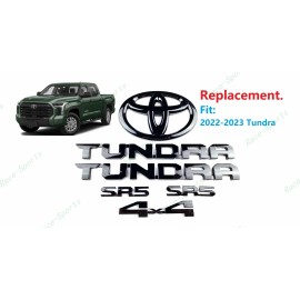 Toyota Gloss Black Front Toyota Logo Door Tundra SR5 Rear 4x4 EMBLEM Tundra 2022-2025