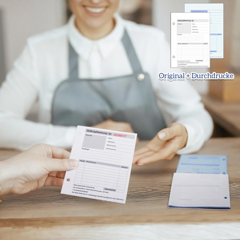 Nezyo Duplicate Receipt Pad for Small Business A6 High -