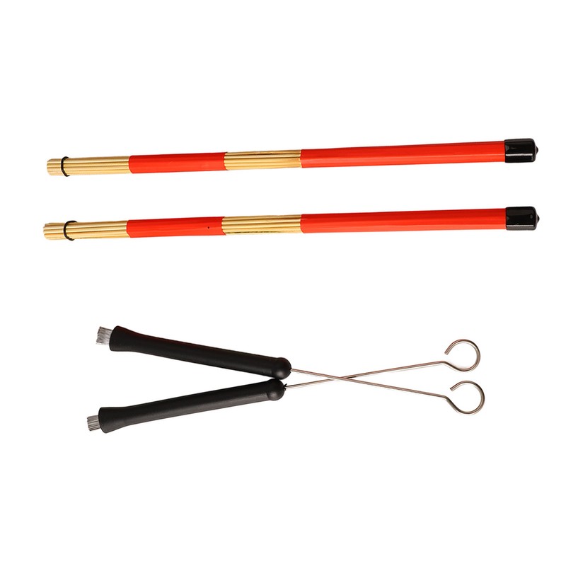Drum Brush Bamboo Stick Set Soft Handle Easy to Play