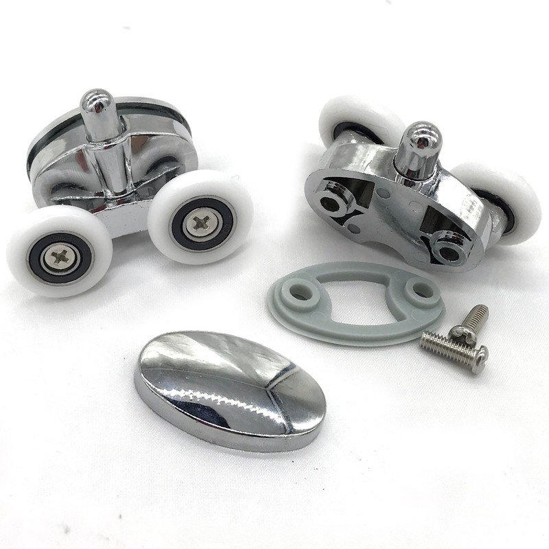 Set of 4 New Oval Butterfly Twin Wheel 23mm Shower