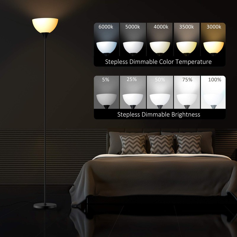 PESRAE Floor Lamp, Remote Control with Stpeless Color Temperatures and