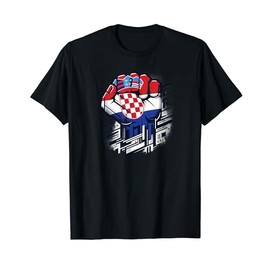 Retro Vintage Patriotic Croatian Banner Flag Croatia Fan T-Shirt