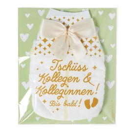 goldprintz I Goodbye Colleagues Until Soon I Announce Pregnancy I Golden Printed Nappy Postcard I We Get a Baby I Baby Announcement Pregnancy I Baby Announcement