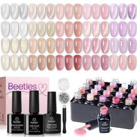 Beetles Cat Eye Gel Polish - Glowy Grace 20 Colors Jelly Cat Eye Gel Nail Kit, Nude Pink Brown Purple Base Colors, Soak Off UV Glitter Fall Winter Trend Nails Charms Gift for Women